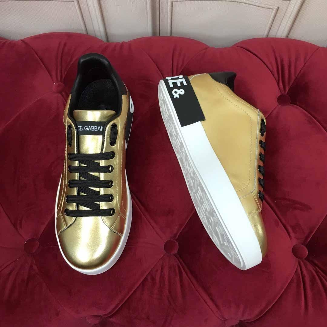 Giày thể thao Dolce & Gabbana Portofino Low Top màu gold